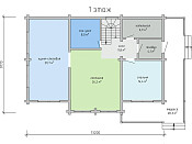 Дом шале из бруса в полтора этажа 9х13 с котельной Отрада